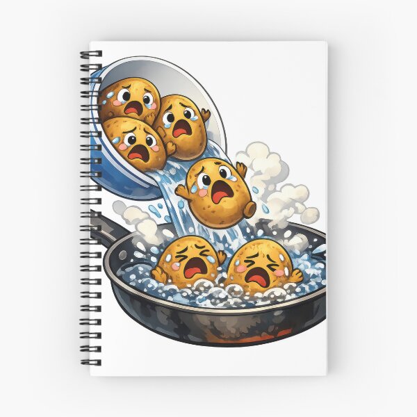 Item preview, Screaming Emoji Dumplings Boiling in Frying Pan designed and sold by jgvisualarts.