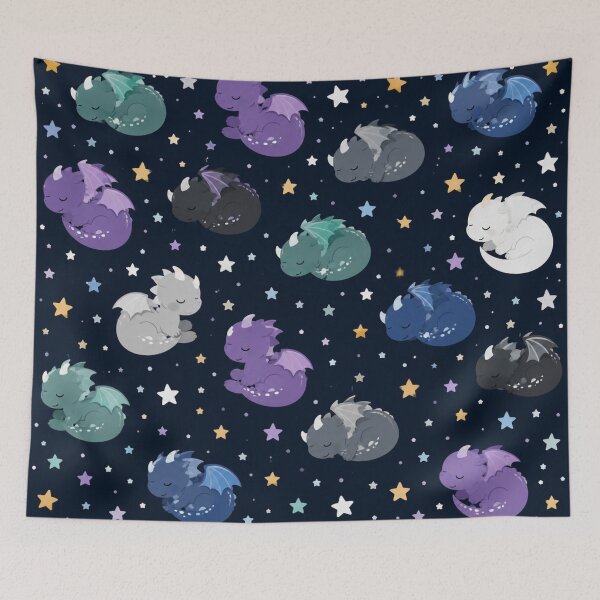 Item preview, Sleepy Baby Dragon Stars Blanket designed and sold by Zaydroid.