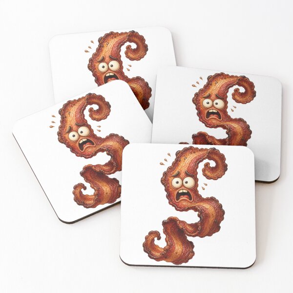 Item preview, Funny Scared Bacon Letter S Cartoon designed and sold by jgvisualarts.