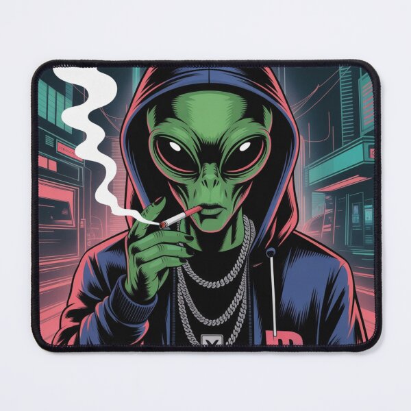 Item preview, Retro Smoking Alien UFO Graphic designed and sold by ALL ART .