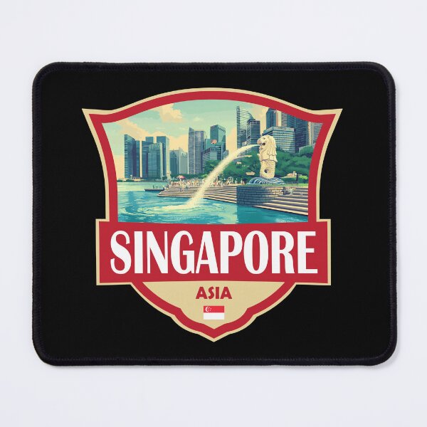 Item preview, Singapore Illustration Retro Badge designed and sold by KrisSidDesigns.