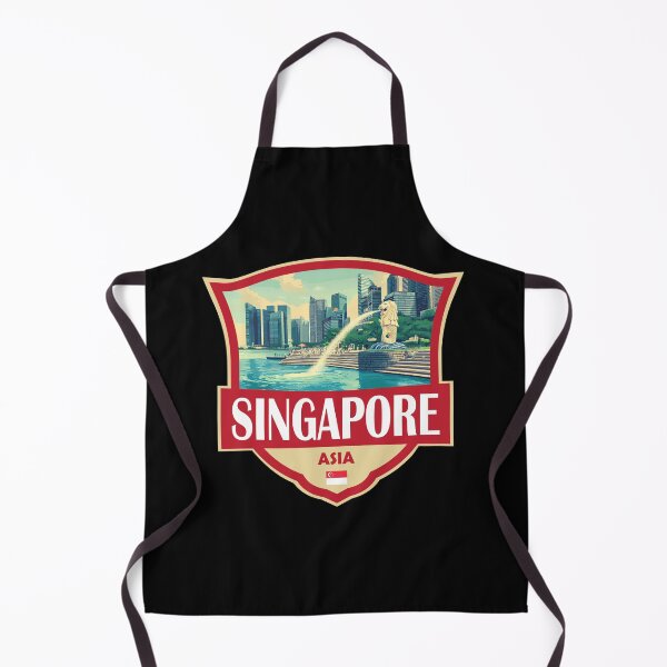 Aperçu de l'œuvre Illustration de Singapour - Badge rétro créée et vendue par KrisSidDesigns.