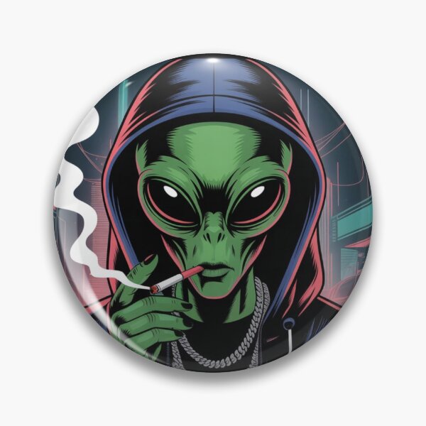 Item preview, Retro Smoking Alien UFO Graphic designed and sold by ALL ART .