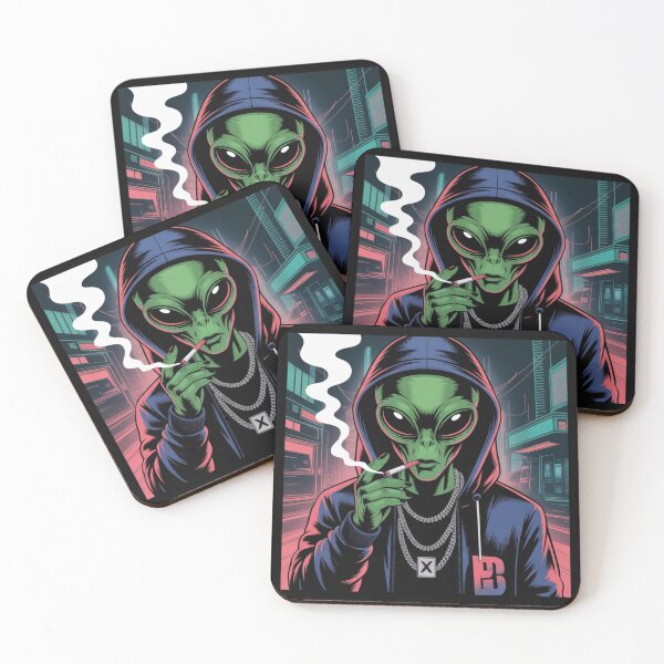 Item preview, Retro Smoking Alien UFO Graphic designed and sold by ALL ART .