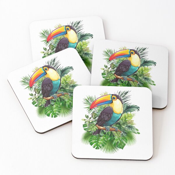Item preview, Colorful Toucan Tropical Jungle Bird Graphic T-Shirt Design designed and sold by QuirkyCloud Designs.