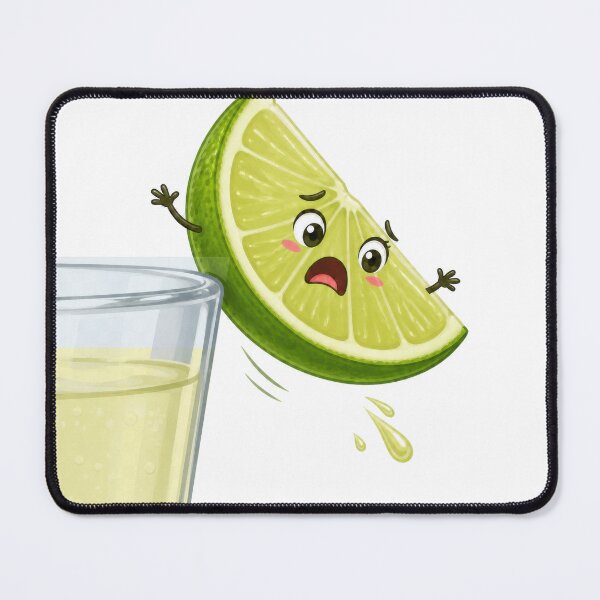 Item preview, Funny Scared Lime Slice Falling Into a Glass designed and sold by jgvisualarts.