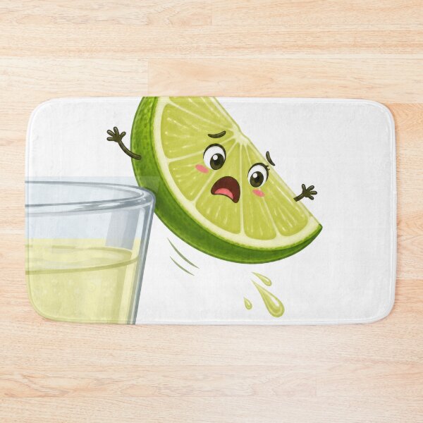 Item preview, Funny Scared Lime Slice Falling Into a Glass designed and sold by jgvisualarts.