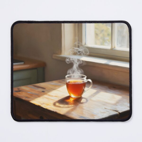 Item preview, Sunny Kitchen Tea Moment – Glass Cup Cozy Home Scene designed and sold by EmeraldeaArt.