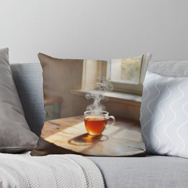 Item preview, Sunny Kitchen Tea Moment – Glass Cup Cozy Home Scene designed and sold by EmeraldeaArt.