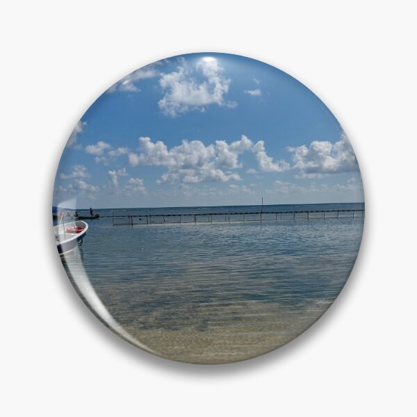Item preview, Serene Tropical Shore - Blue Skiff & White Sands designed and sold by Cruisebysunny.