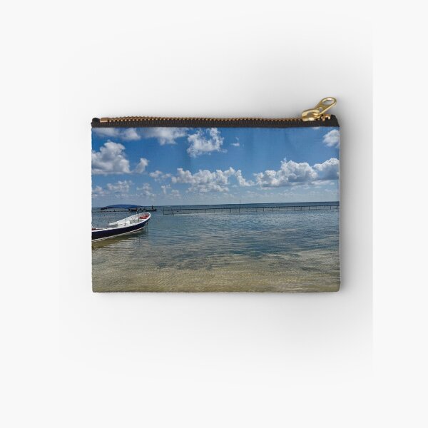 Item preview, Serene Tropical Shore - Blue Skiff & White Sands designed and sold by Cruisebysunny.