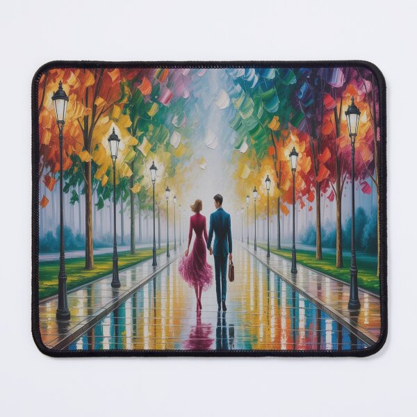 Item preview, Romantic Evening Park Walk - Reflective Pavement & Vintage Street Lamps designed and sold by M&M Lifestyle Hub.