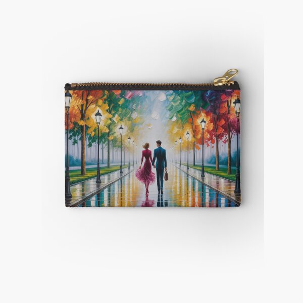 Item preview, Romantic Evening Park Walk - Reflective Pavement & Vintage Street Lamps designed and sold by M&M Lifestyle Hub.
