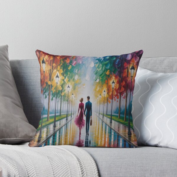 Item preview, Romantic Evening Park Walk - Reflective Pavement & Vintage Street Lamps designed and sold by M&M Lifestyle Hub.