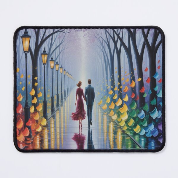 Item preview, Romantic Evening Park Walk - Reflective Pavement & Vintage Street Lamps designed and sold by M&M Lifestyle Hub.