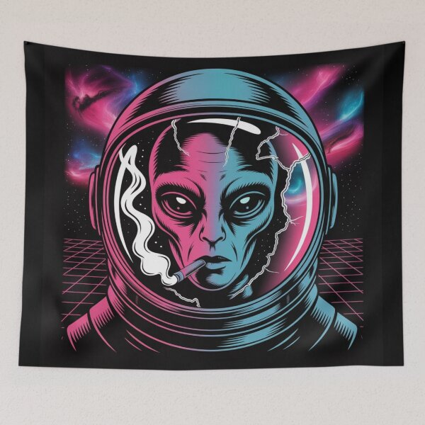 Item preview, Smoking Alien UFO designed and sold by ALL ART .