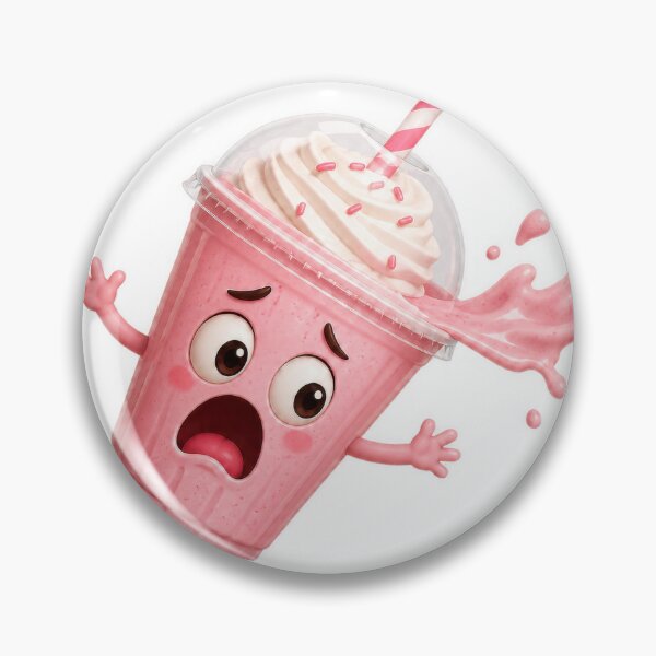 Item preview, Panicked Strawberry Milkshake Spilling Everywhere Cartoon Character designed and sold by jgvisualarts.