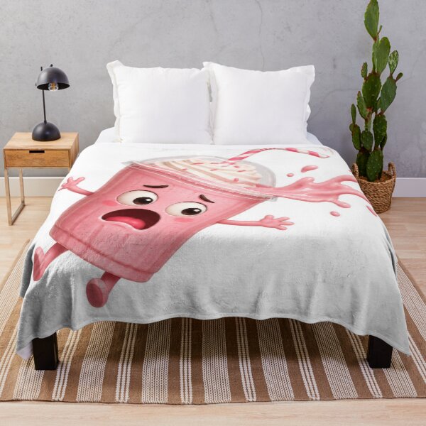 Item preview, Panicked Strawberry Milkshake Spilling Everywhere Cartoon Character designed and sold by jgvisualarts.