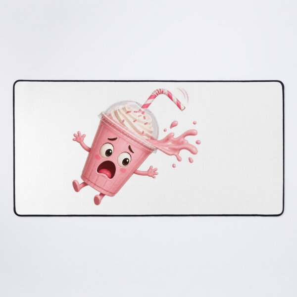Item preview, Panicked Strawberry Milkshake Spilling Everywhere Cartoon Character designed and sold by jgvisualarts.