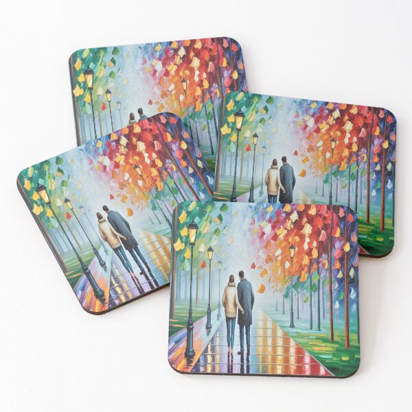 Item preview, Romantic Evening Park Walk - Reflective Pavement & Vintage Street Lamps designed and sold by M&M Lifestyle Hub.