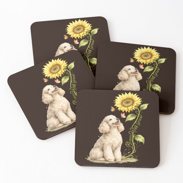 Item preview, Bloom With Grace White Poodle Sunflower designed and sold by tamdevo1.