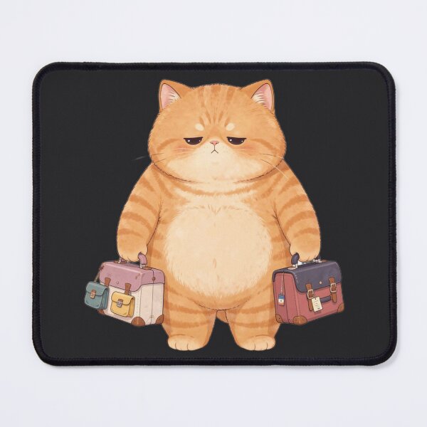 Item preview, Tired Travel Cat With Tiny Suitcases designed and sold by Moody Vibes Studio.
