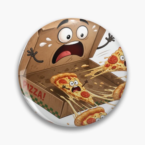 Item preview, Terrified Pizza Slices Flying Out of Cartoon Pizza Box designed and sold by jgvisualarts.