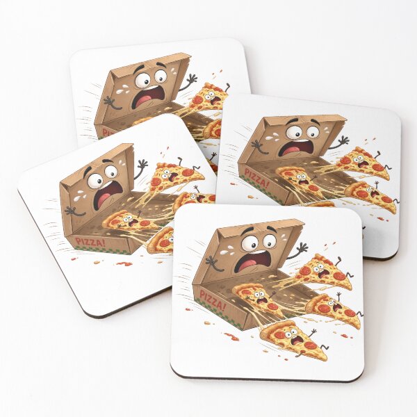 Item preview, Terrified Pizza Slices Flying Out of Cartoon Pizza Box designed and sold by jgvisualarts.