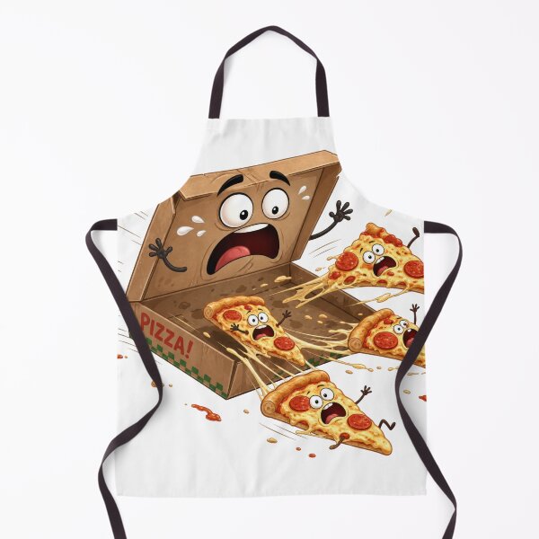 Item preview, Terrified Pizza Slices Flying Out of Cartoon Pizza Box designed and sold by jgvisualarts.