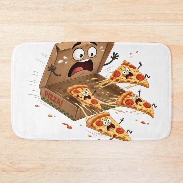 Item preview, Terrified Pizza Slices Flying Out of Cartoon Pizza Box designed and sold by jgvisualarts.