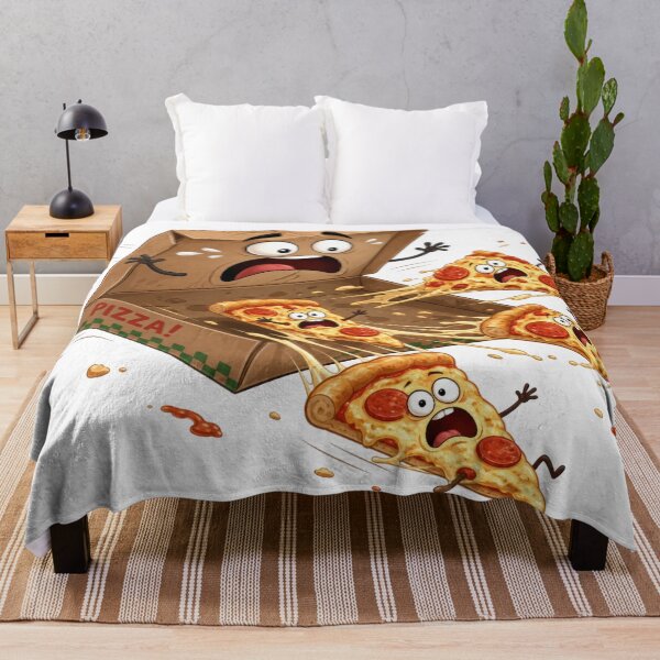 Item preview, Terrified Pizza Slices Flying Out of Cartoon Pizza Box designed and sold by jgvisualarts.