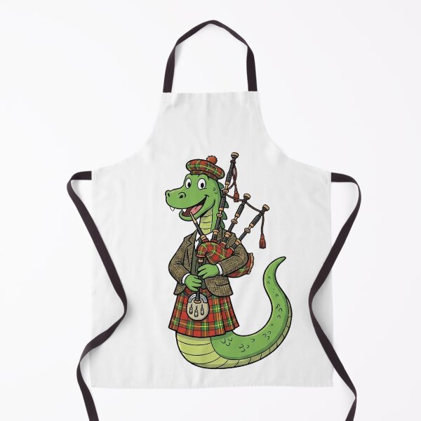 Item preview, Funny Loch Ness Monster Bagpiper Cartoon Scottish Nessie Character designed and sold by Ar0undTheW0rld.