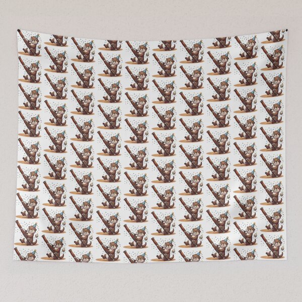 Item preview, Cute Otter Birthday Bassoonist Party Art designed and sold by DuckOddity.