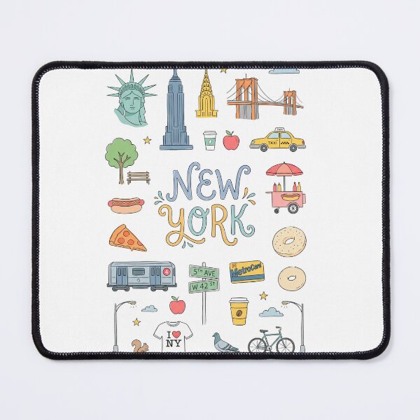 Item preview, New York Design, New York City Icons, NYC Landmarks, I Love Ny Shirt Design, Big Apple Doodle designed and sold by maricielomv.