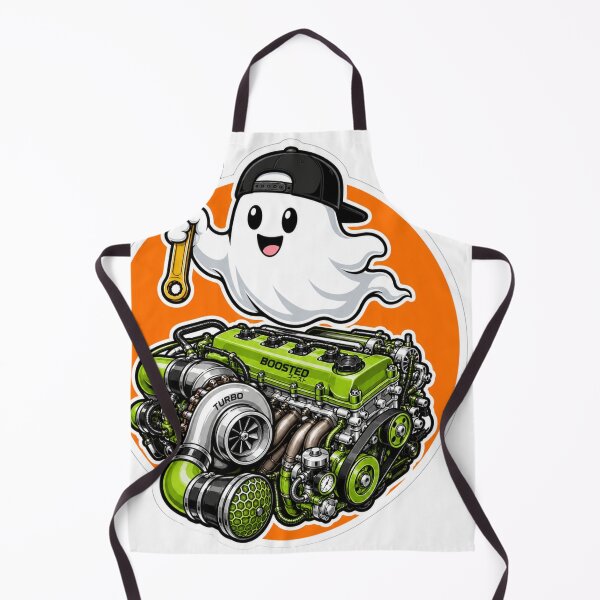 Item preview, Boosted Ghost Mechanic - Turbo Engine JDM Halloween designed and sold by  Bold Border Studio..