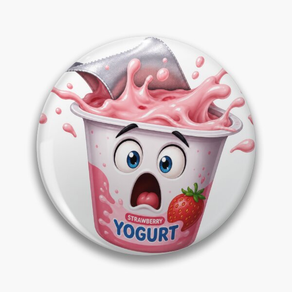 Item preview, Panicked Strawberry Yogurt Cup Splash Cartoon Character designed and sold by jgvisualarts.