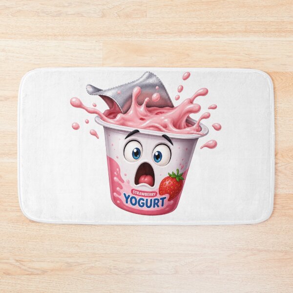 Item preview, Panicked Strawberry Yogurt Cup Splash Cartoon Character designed and sold by jgvisualarts.