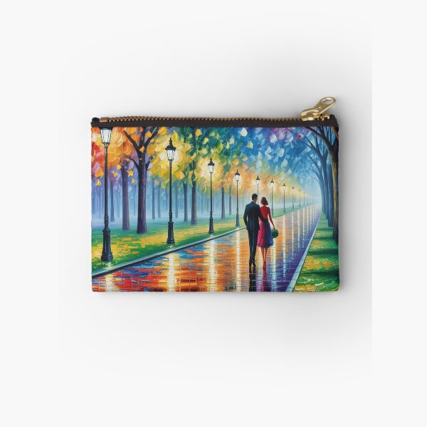 Item preview, Romantic Evening Park Walk - Reflective Pavement & Vintage Street Lamps designed and sold by M&M Lifestyle Hub.