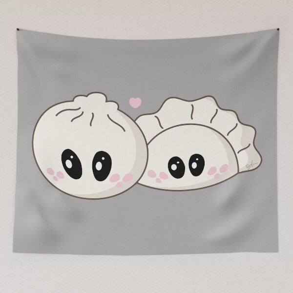 Item preview, Dumpling Besties – Kawaii Bao and Pierogi Hug designed and sold by SKETCHYANDGRAPHIC.