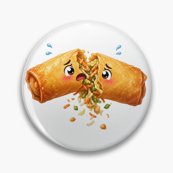 Item preview, Sad Split Spring Roll Cartoon Character with Spilling Filling designed and sold by jgvisualarts.