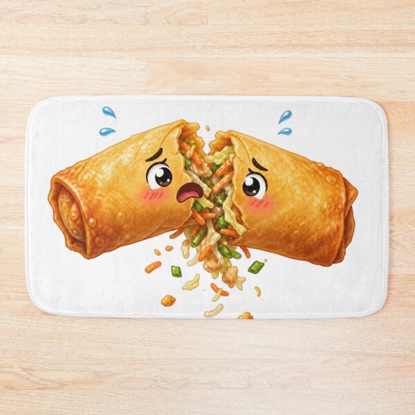 Item preview, Sad Split Spring Roll Cartoon Character with Spilling Filling designed and sold by jgvisualarts.