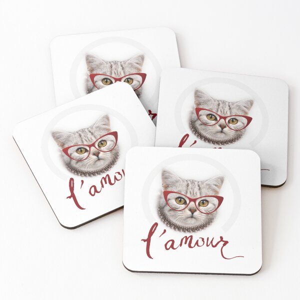Item preview, LOVELY CUTE CAT WITH GLASSES designed and sold by Nathalia Montoro.