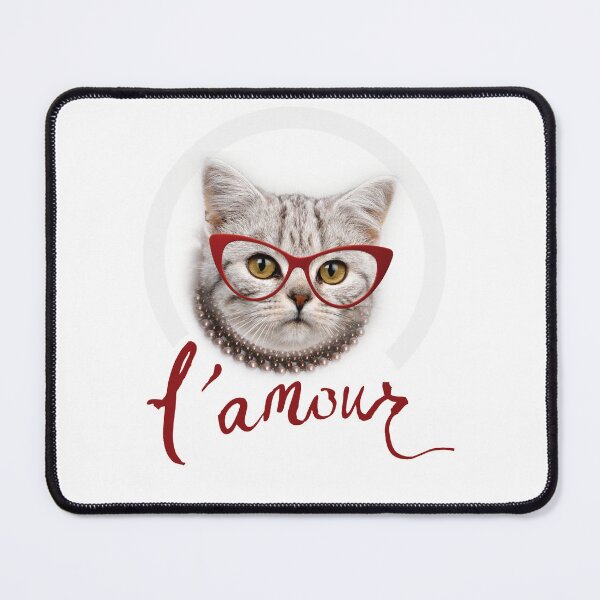 Item preview, LOVELY CUTE CAT WITH GLASSES designed and sold by Nathalia Montoro.