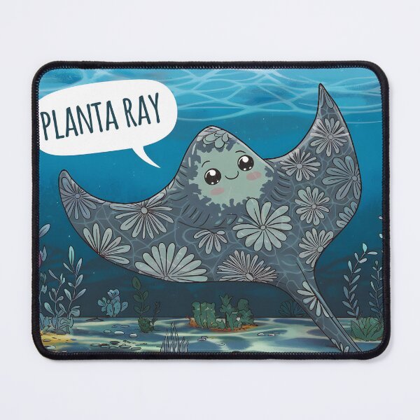 Item preview, Planta Ray – Floral Pattern Stingray Cartoon Ocean Illustration designed and sold by EmeraldeaArt.