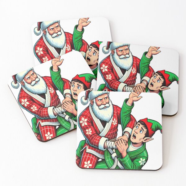 Item preview, Santa vs Elf Funny BJJ Christmas Submission Art designed and sold by RariTeesShop.