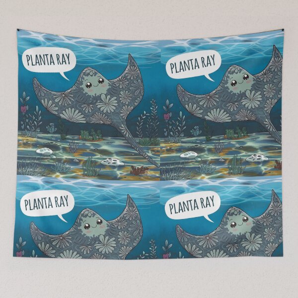 Item preview, Planta Ray – Floral Pattern Stingray Cartoon Ocean Illustration designed and sold by EmeraldeaArt.