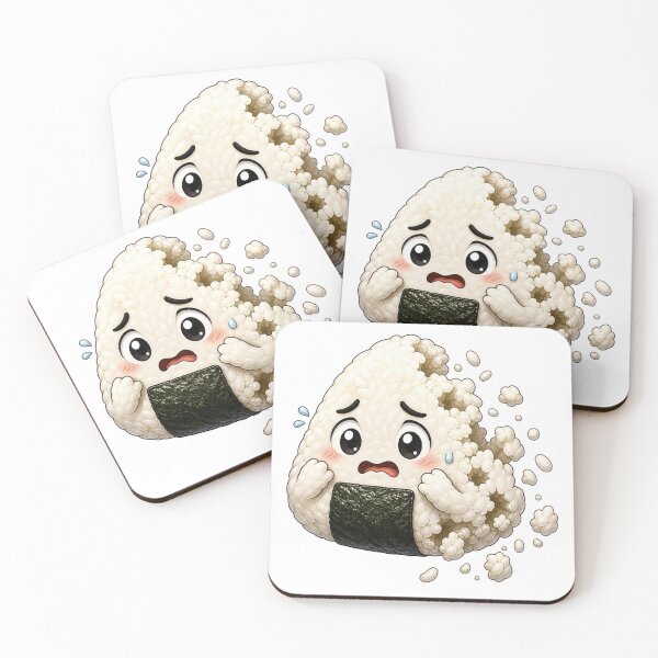 Item preview, Crumbling Onigiri Rice Ball Cartoon Character in Panic designed and sold by jgvisualarts.
