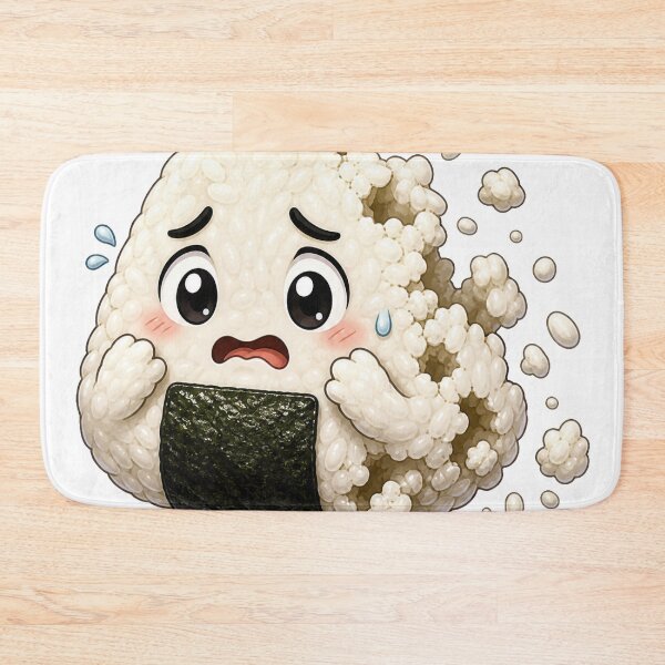 Item preview, Crumbling Onigiri Rice Ball Cartoon Character in Panic designed and sold by jgvisualarts.