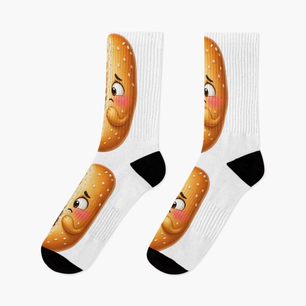 Item preview, Sad Split Sesame Bagel Cartoon Character Illustration designed and sold by jgvisualarts.
