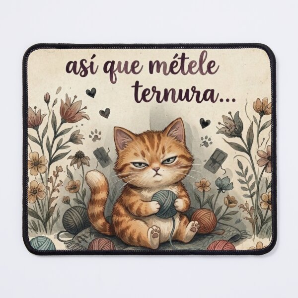 Item preview, Grumpy Kitten with Balls of Yarn: "Add some Tenderness" designed and sold by Opps-diseño.